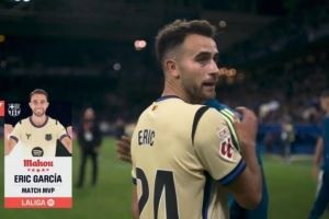打进扳平进球，埃里克-加西亚当选巴萨3-1客胜奥维耶多全场最佳